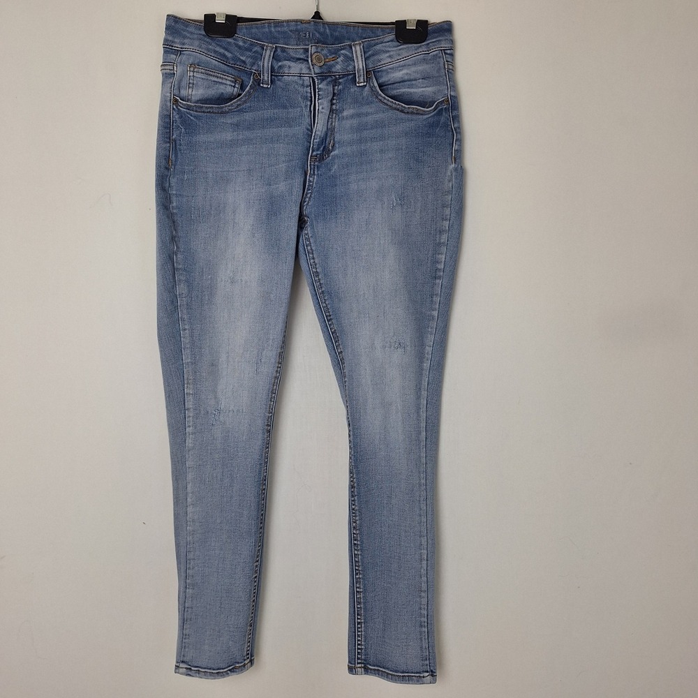 Y2K Denim Jeans Minimalist Everyday Light Wash Skinny Time and Tru Size 12